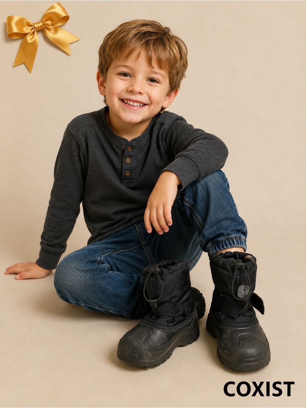 Coxist Kid's Snow Boot Thernolite l l Target Unisex Black Size 5